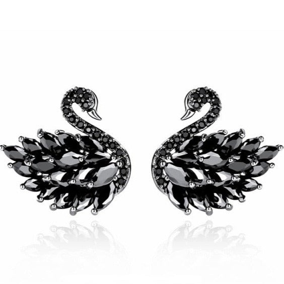 Aretes de cisne de cristal - Joyería de ballet elegante - Panache Ballet Boutique