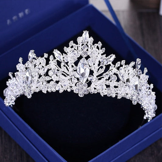 silver toned crystal tiara bridal ballet YAGP