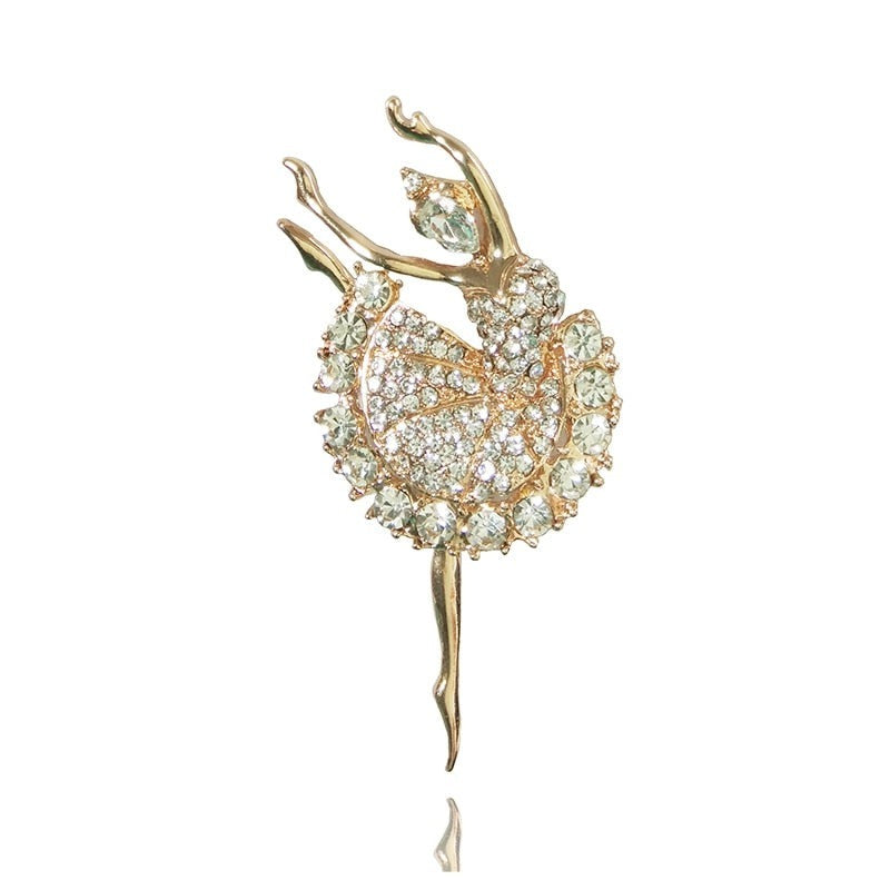 Broche de bailarina en tono dorado arabesco YAGP