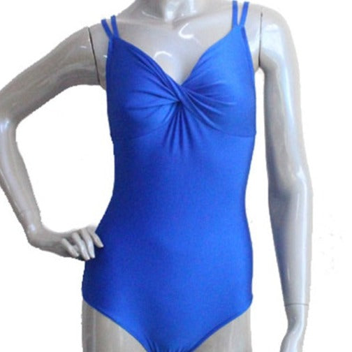 frente do collant de camisola frontal torcido azul