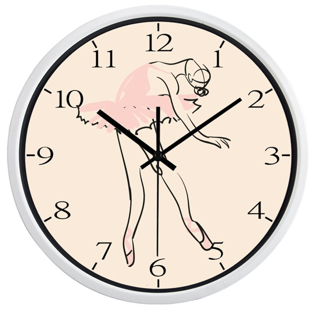 Ballerina-Wanduhr mit weißem Rand