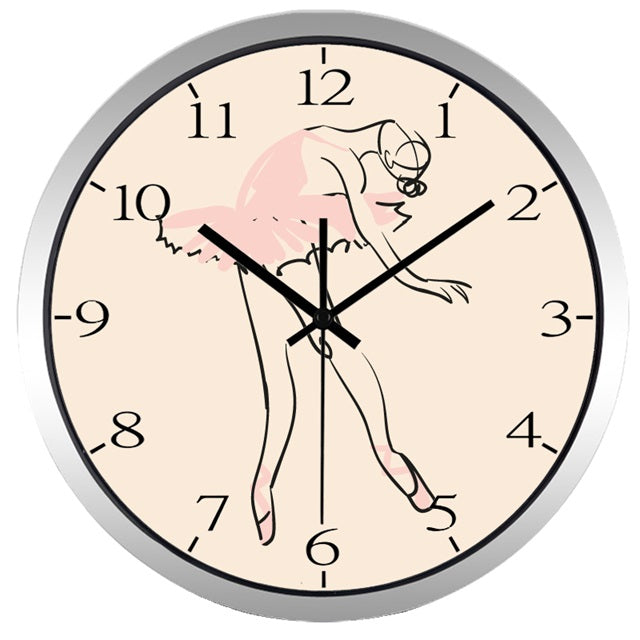 Ballerina-Wanduhr mit Edelstahlrand