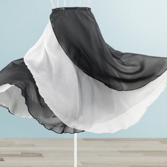 black and white two layer ballet skirt
