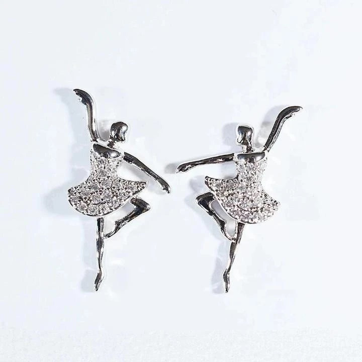 Ballerina-Ohrringe aus Silber mit Kubikzirkonia