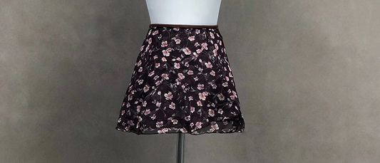 front of floral ballet wrap skirt