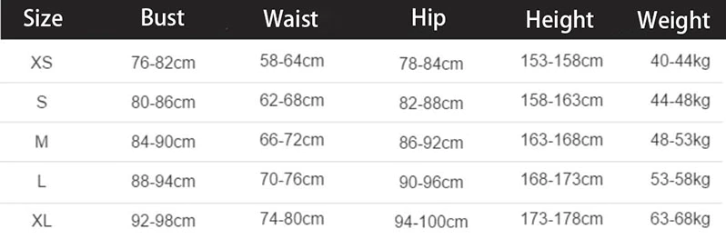 size chart for floral camisole leotard