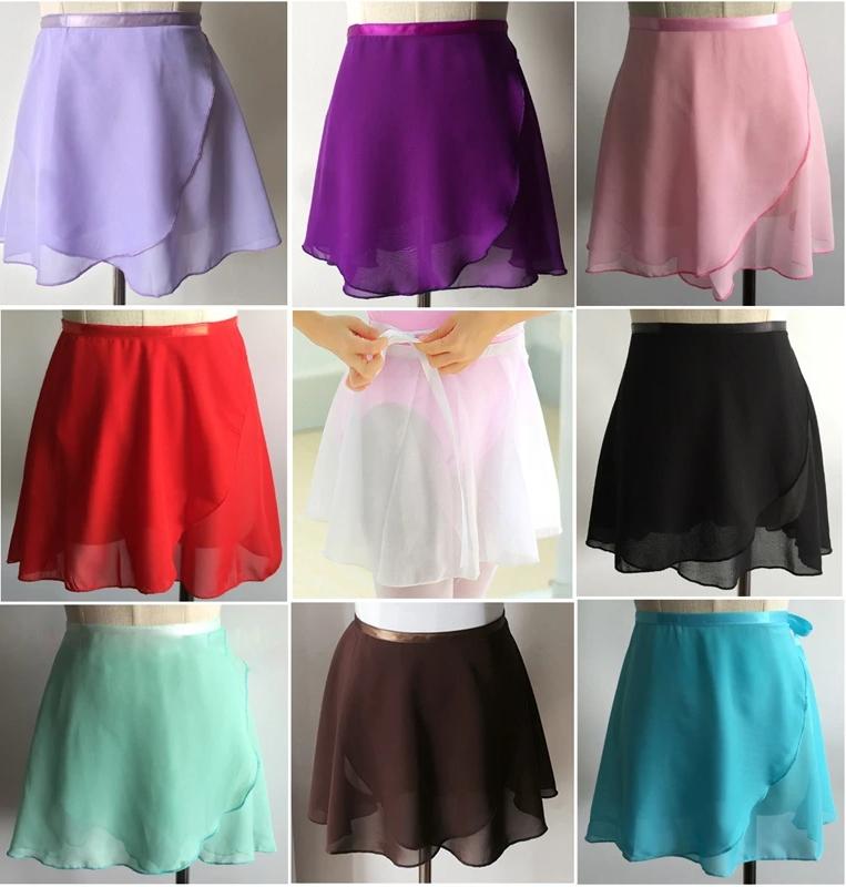 different colored chiffon ballet wrap skirts