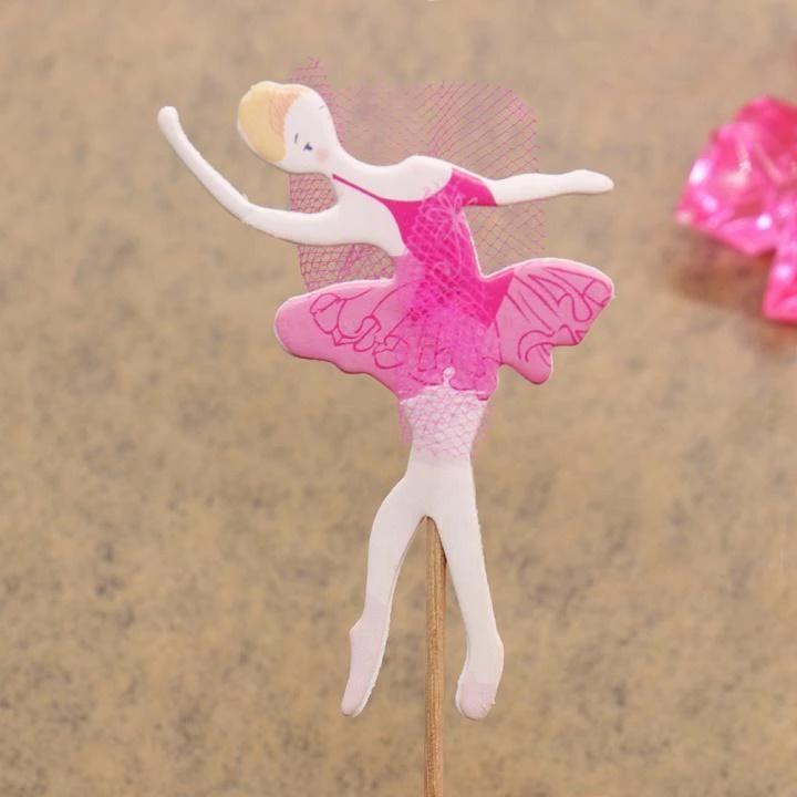 Rosa Ballerina-Kuchen und Cupcake-Topper